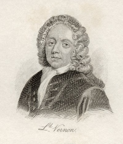Edward Vernon, do &39;Crabb&39;s Historical Dictionary&39;, publicado em 1825 de English School