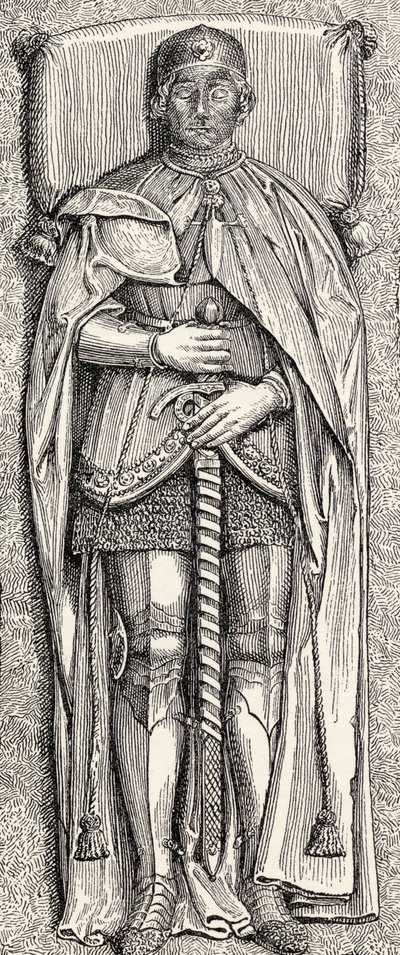 Efígie de Álvaro de Luna, de &39;Espanha: Um resumo da história espanhola da conquista moura à queda de Granada, 711-1492&39;, de Henry Edward Watts, publicada em 1893 de English School