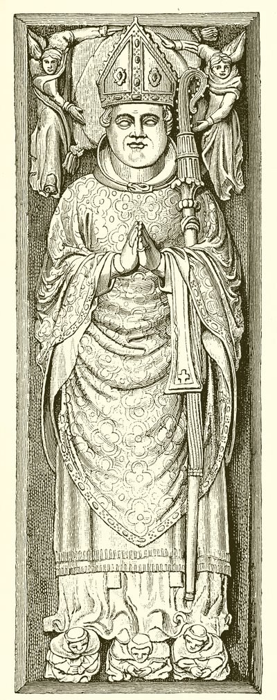 Efígie de William de Wykeham em seu túmulo na Catedral de Winchester de English School