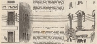 Entrega de mensagem elétrica telegrafa atravessando uma rua de Londres de English School