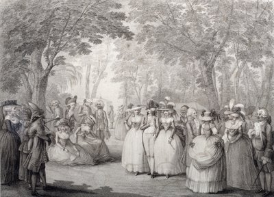 Figuras elegantes em Vauxhall Gardens de English School