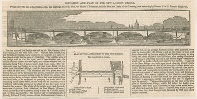 Elevação e Plano da Nova Ponte de Londres de English School