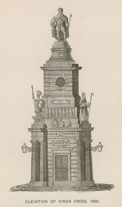 Elevação de Kings Cross, Londres, 1830 de English School