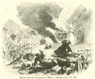 Elias e os Profetas de Baal, 1 Reis, xviii, 37, 38 de English School