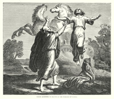 Elias ascendendo ao céu na presença de Elisha (gravura) de English School