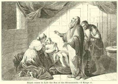 Elias levanta para a Vida o Filho da sunamita, 2 Reis, iv de English School
