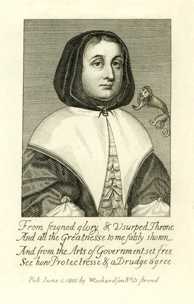 Elizabeth Cromwell, esposa de Oliver Cromwell, ilustração de A Biographical History of England por J. Granger de English School