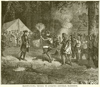 Elkswatawa tentando conjurar o general Harrison de English School