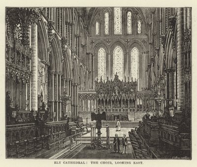 Ely Cathedral, o coro, olhando para o leste de English School
