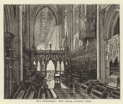 Ely Cathedral, o coro, olhando para o oeste de English School