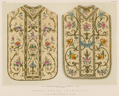Chasubles bordados por Luigi e Ersilia Martini, Milão de English School