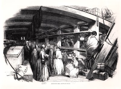 Navio de emigrantes, entre decks, 1850 de English School