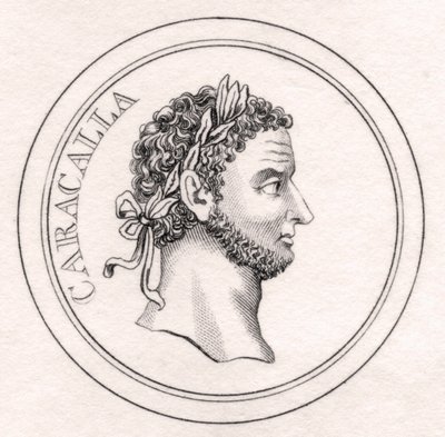 Emperor Caracalla, do &39;Crabb&39;s Historical Dictionary&39;, publicado em 1825 de English School