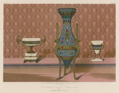 Vasos esmaltados de Barbedienne, Paris (cromolitografia) de English School