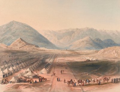 Acampamento do exército de Kandahar, sob o comando do General Nott, fora das muralhas de Caubul [sic] de English School