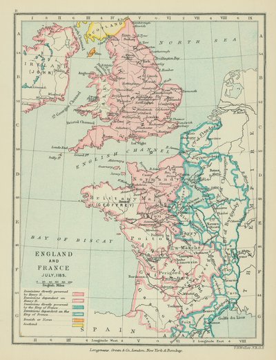 Inglaterra e França (litografia a cores) de English School