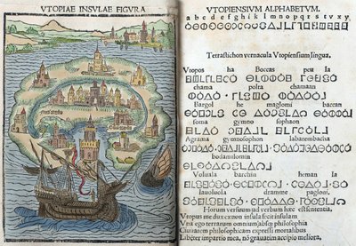 Gravura de “Utopia” de Thomas More de English School