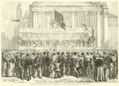 Inscrição de voluntários para a defesa de Paris na Place du Pantheon, outubro de 1870 de English School