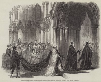 Encronização do Novo Arcebispo de York, a Entrada na Grande Porta Ocidental da Catedral (gravura) de English School