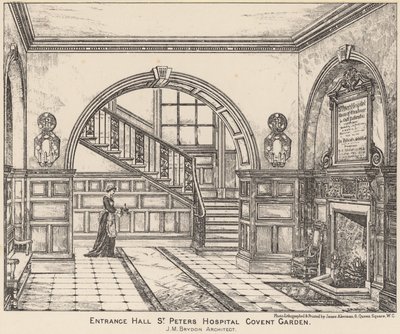 Hall de entrada para o Hospital St Peters, Covent Garden de English School