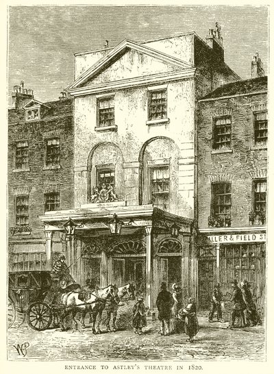 Entrada para o Astleys Theatre em 1820 de English School