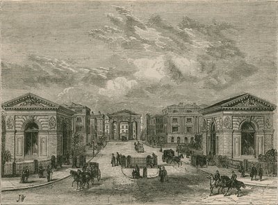 Entrada, para, Euston, estação quadrada de English School