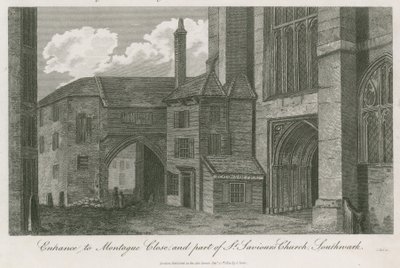 Entrada, para, montague, perto, e, parte, de, st salvadores, igreja, Southwark, surrey de English School