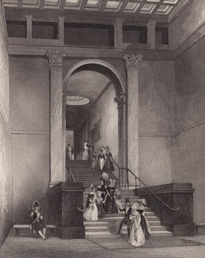 Entrada para a National Gallery, Londres (gravura) de English School