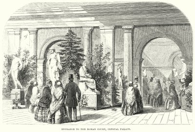Entrada da Corte Romana, Palácio de Cristal (gravura) de English School