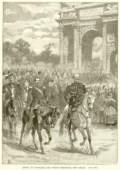 Entrada de Napoleão e Victor Emmanuel em Milão de English School