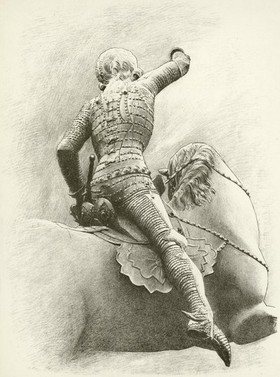 Figura equestre em Praga, Boêmia (gravura) de English School