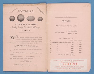 Catálogo de equipamentos produzido por E. Blakey & Sons, 1895 de English School