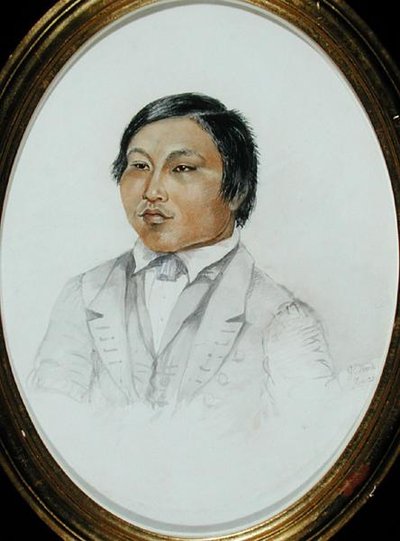 Erasmus Augustine Kallihirua, c.1855 (aguarela sobre papel) de English School