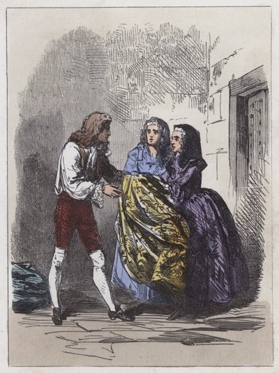 Escape of the Earl of Nithsdale (gravura colorida) de English School