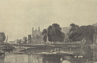 Eton College, com Wharf (gravura) de English School