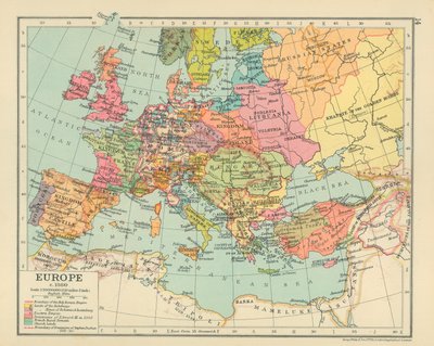 Europa c 1360 (litografia a cores) de English School