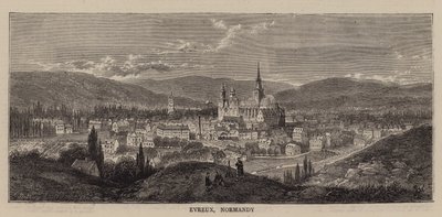 Evreux, Normandia (gravura) de English School