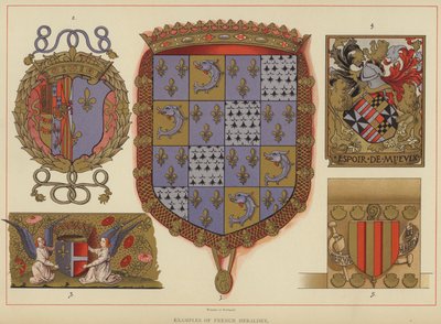 Exemplos de Heráldica Francesa (cor litho) de English School