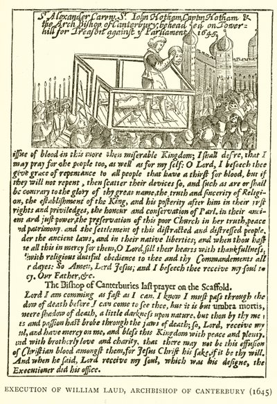 Execução de William Laud, Arcebispo de Canterbury (1645) de English School