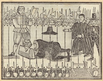 Execução de um homem, provavelmente o rei Charles I de English School