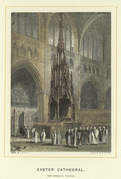 Catedral de Exeter, o trono dos bispos de English School