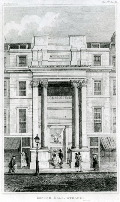 Exeter Hall, Strand, Londres, da Gentlemans Magazine de English School