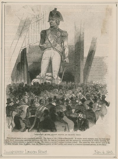Exposição da estátua de Nelson em Charing Cross de English School