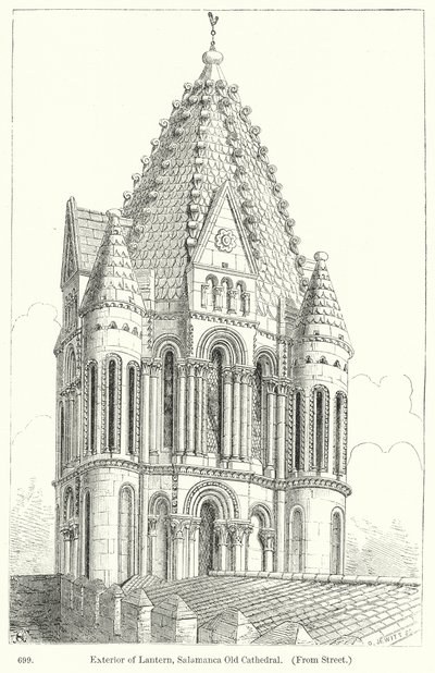 Exterior da Lanterna, Catedral Velha de Salamanca (gravura) de English School