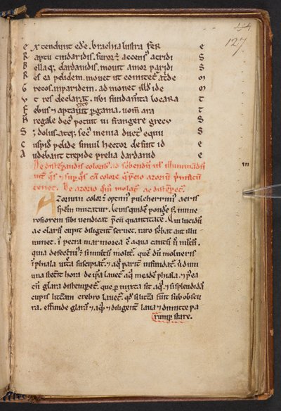 Extractos da Historia Anglorum de Henrique de Huntingdon, Cotton MS Titus D XXIV, f.127r (velino) de English School