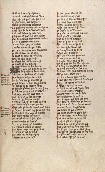 F151r de Ms New Coll 266, De confessio amantis por John Gower (caneta e tinta sobre velino) de English School
