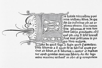 Fac-símile de uma página da Catholicon, impresso por Johannes Gutenberg, Mainz, 1460 de English School