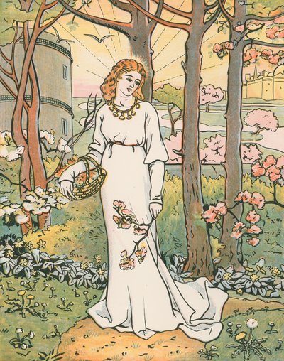 Fair Emelye Gathering Flowers. &39;O Fairnesse da Senhora que eu vejo Yonde no gardyn romynge para lá e para cá&39; de English School