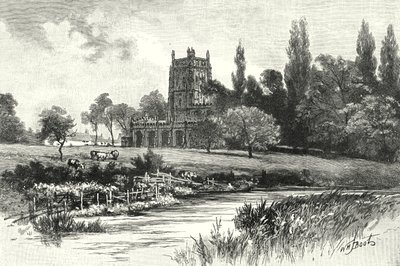 Fairford, a partir do Colne (gravura) de English School