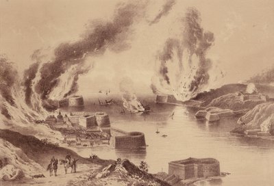 Queda de Sebastopol, Guerra da Crimeia (litografia) de English School